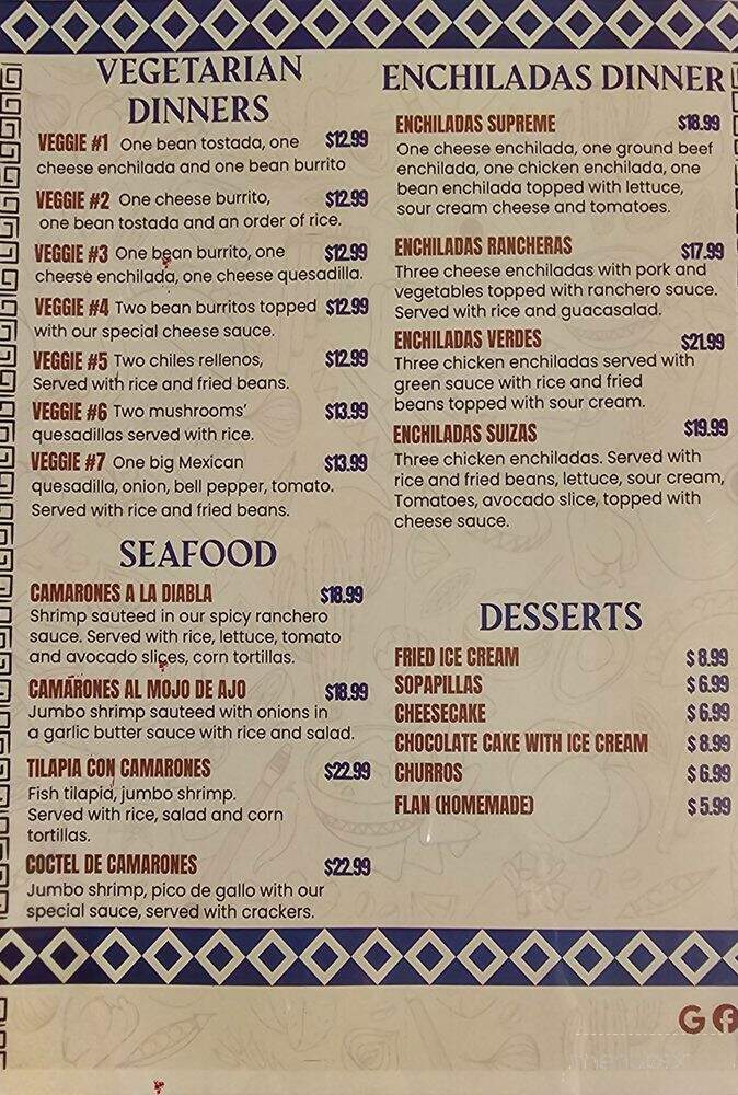 Blue Margarita's Mexican Restaurant - Highland Park, IL menu_pic