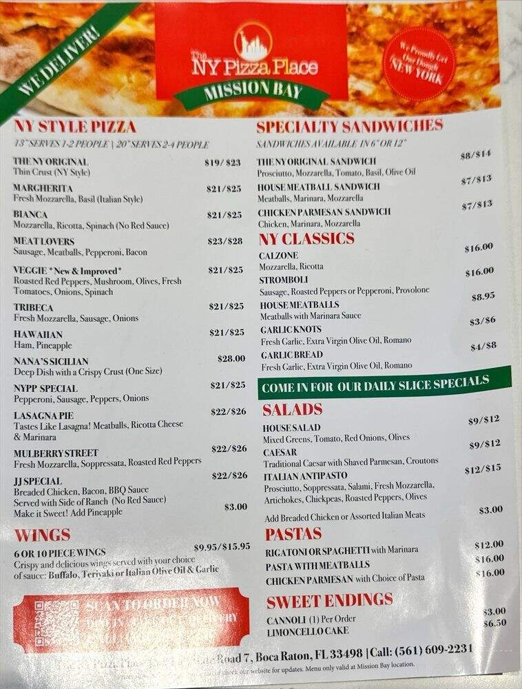 The NY Pizza Place - Boca Raton, FL menu_pic