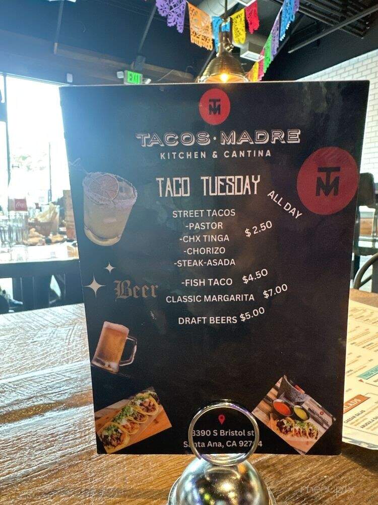 Tacos Madre Kitchen & Cantina - Santa Ana, CA menu_pic