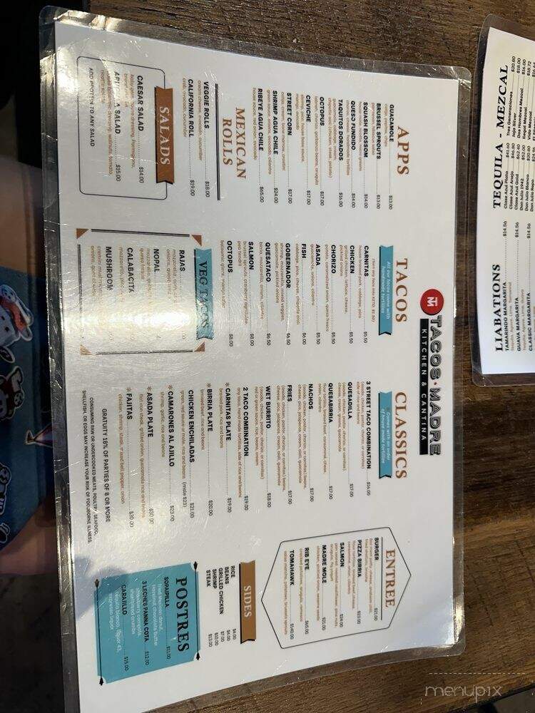 Tacos Madre Kitchen & Cantina - Santa Ana, CA menu_pic