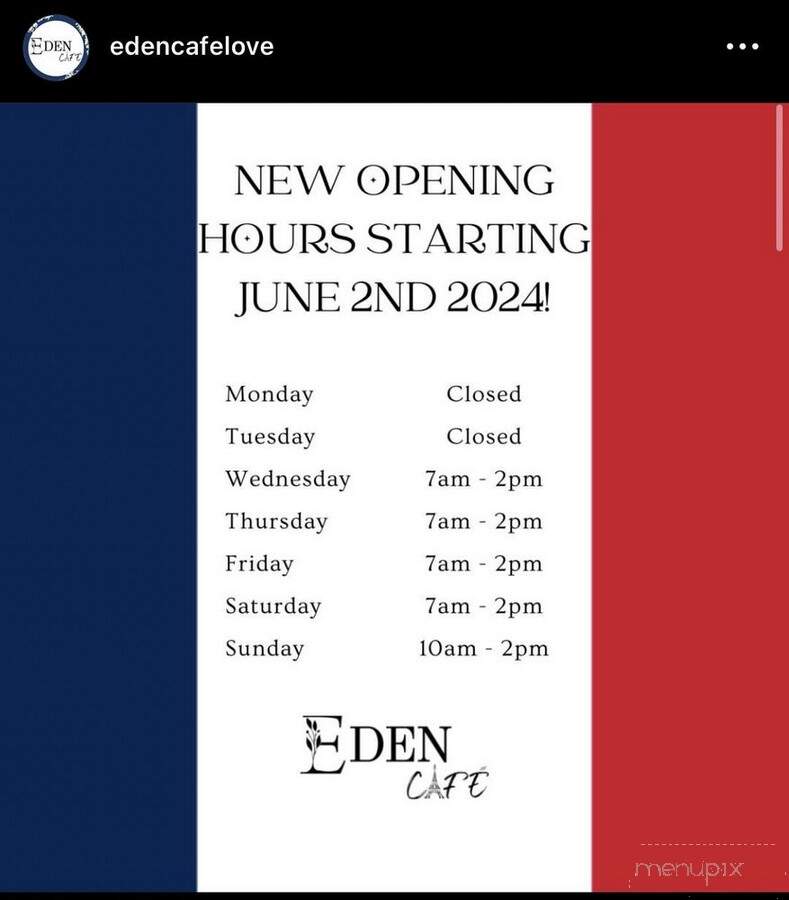 Eden Cafe - Tulare, CA menu_pic