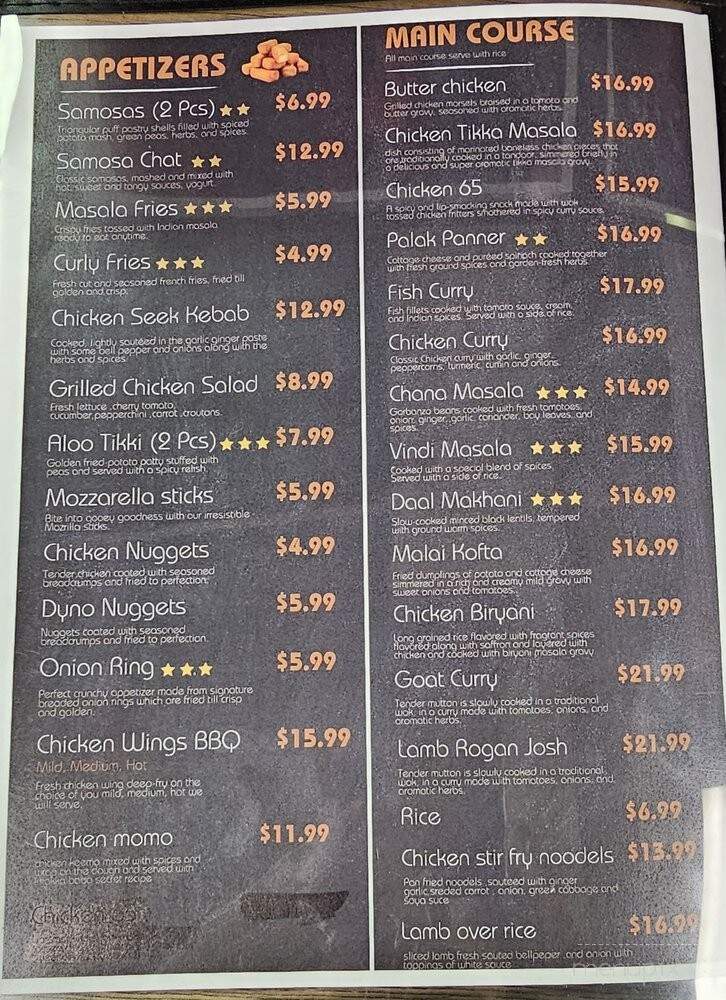 The Indian Bistro - Arcade, NY menu_pic