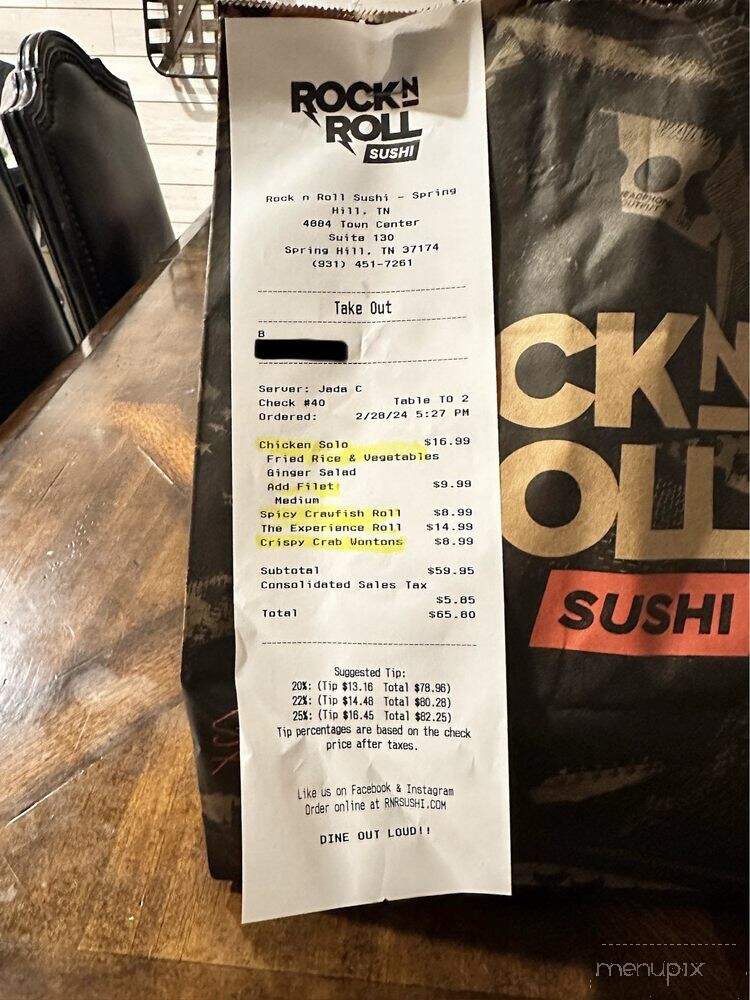 Rock N Roll Sushi - Spring Hill, TN menu_pic