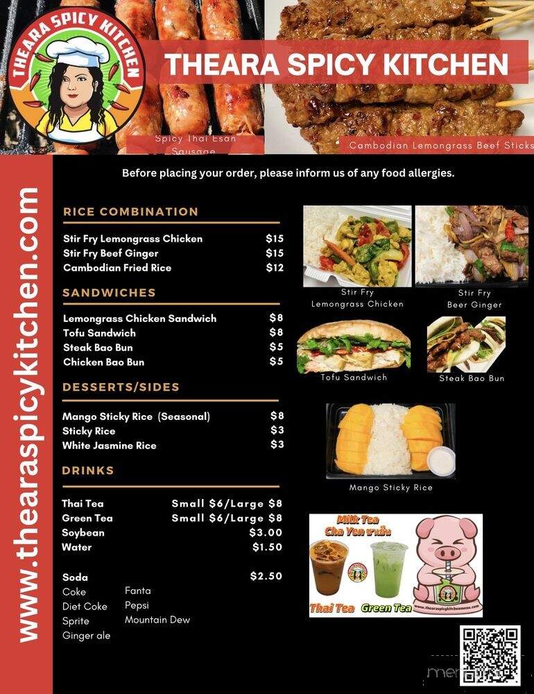 Theara Spicy Kitchen - Salem, MA menu_pic