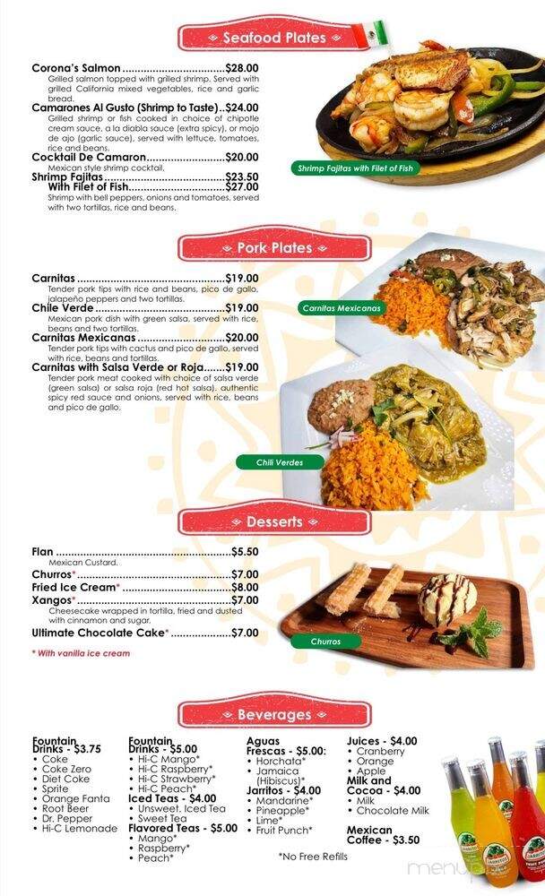 Corona's Authentic Mexican Restaurant - Rochester, NY menu_pic