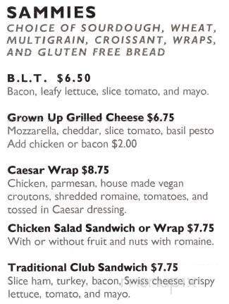 Blue Willow Cafe - Wilmington, NC menu_pic