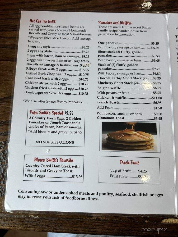 Bill Smiths Cafe - Van Alstyne, TX menu_pic