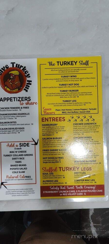 Jive Turkey Hut - Charlotte, NC menu_pic