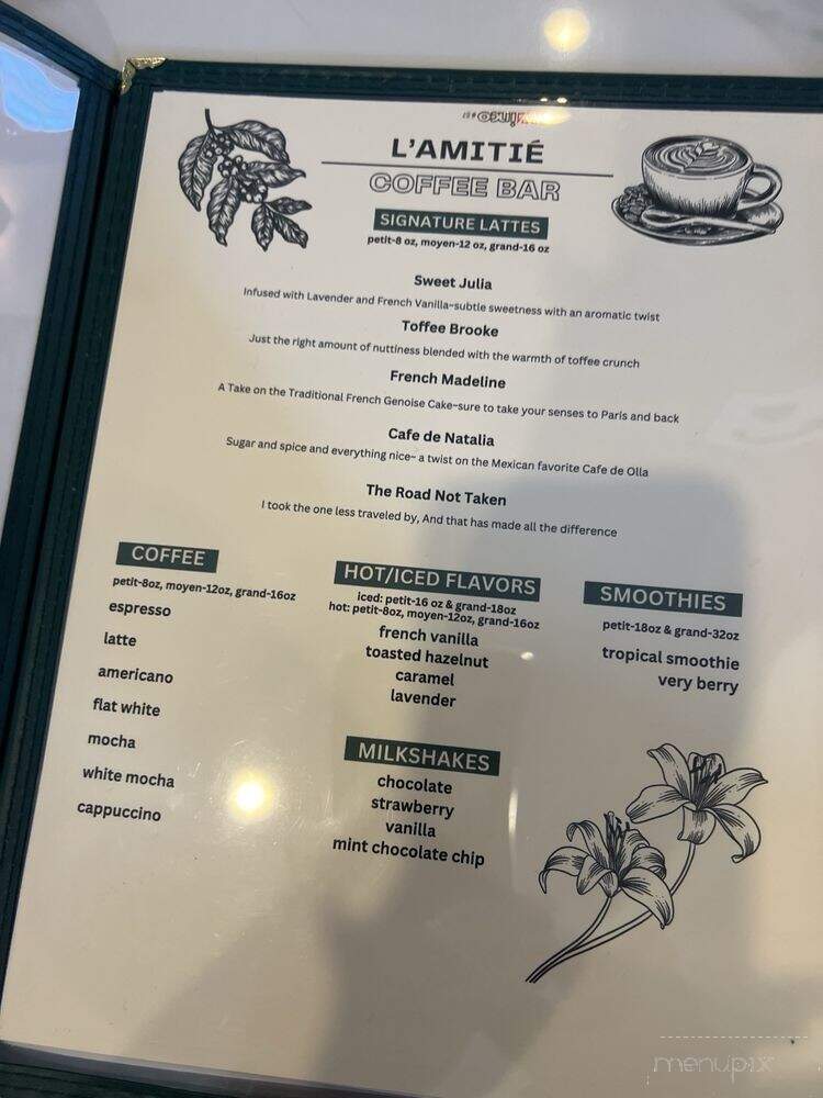 L'Amitie - Denton, TX menu_pic
