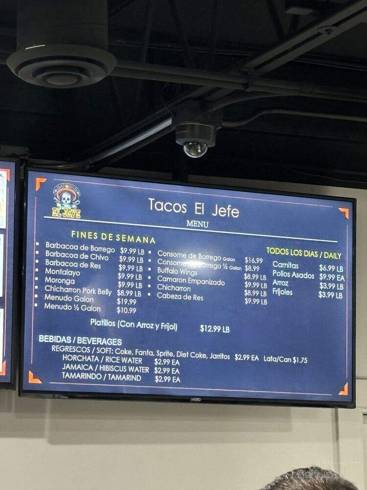 Tacos El Jefe - Chicago, IL menu_pic