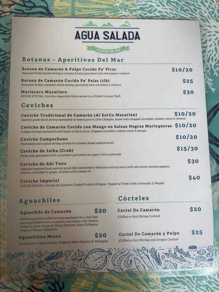 Agua Salada - Santa Clara, CA menu_pic
