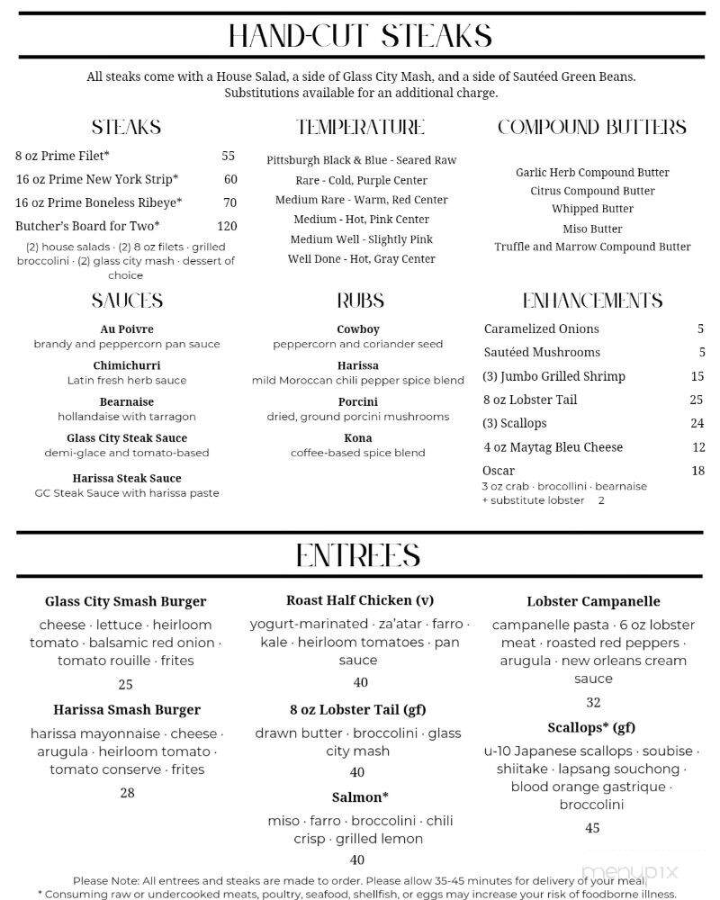 Glass City Steakhouse - Toledo, OH menu_pic