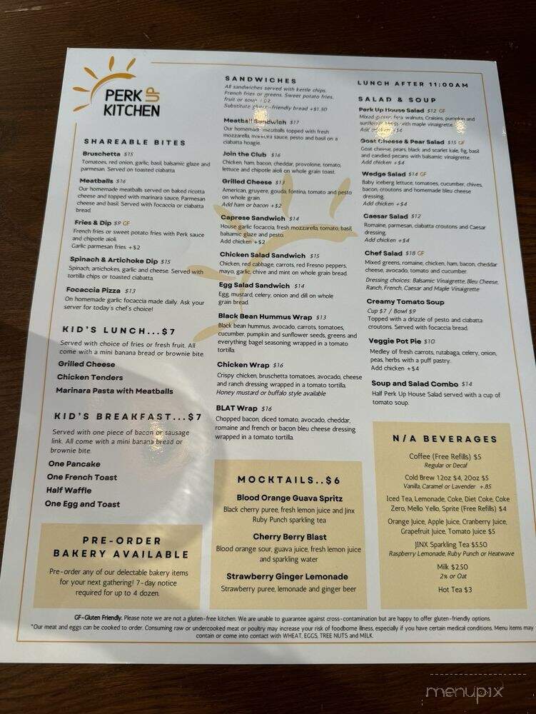 Perk Up Kitchen - Bloomington, MN menu_pic