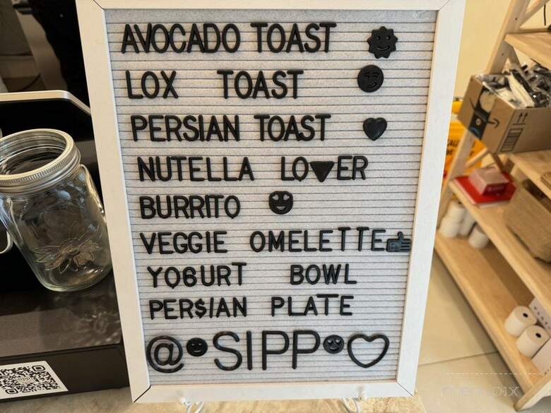 Sipp Coffee House - Los Angeles, CA menu_pic