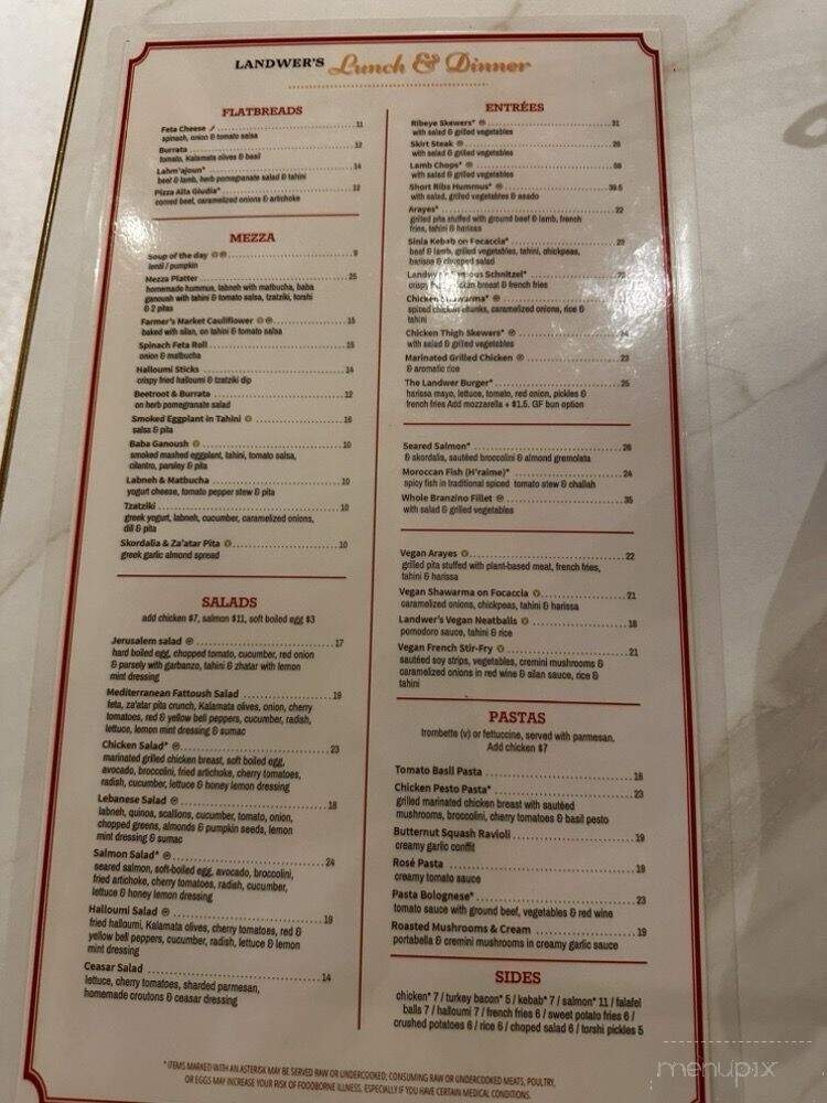 Cafe Landwer - Hallandale Beach, FL menu_pic