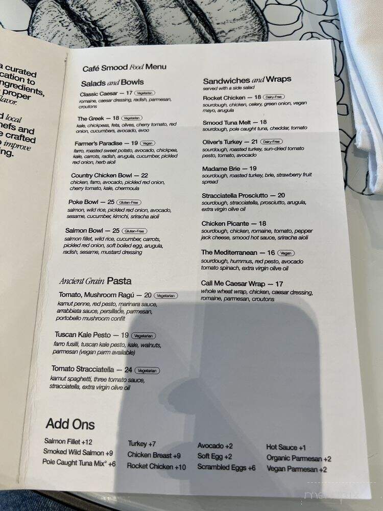 Cafe-Smood - Miami, FL menu_pic