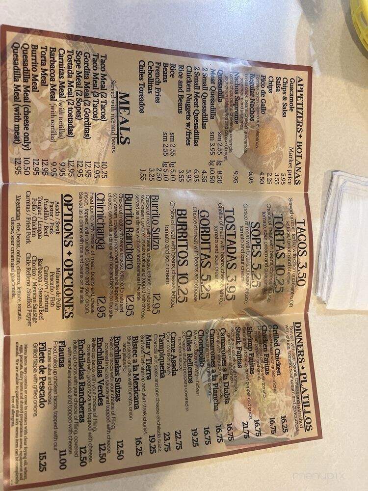 Los Azares Mexican Grill - Des Plaines, IL menu_pic
