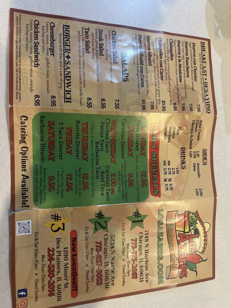 Los Azares Mexican Grill - Des Plaines, IL menu_pic
