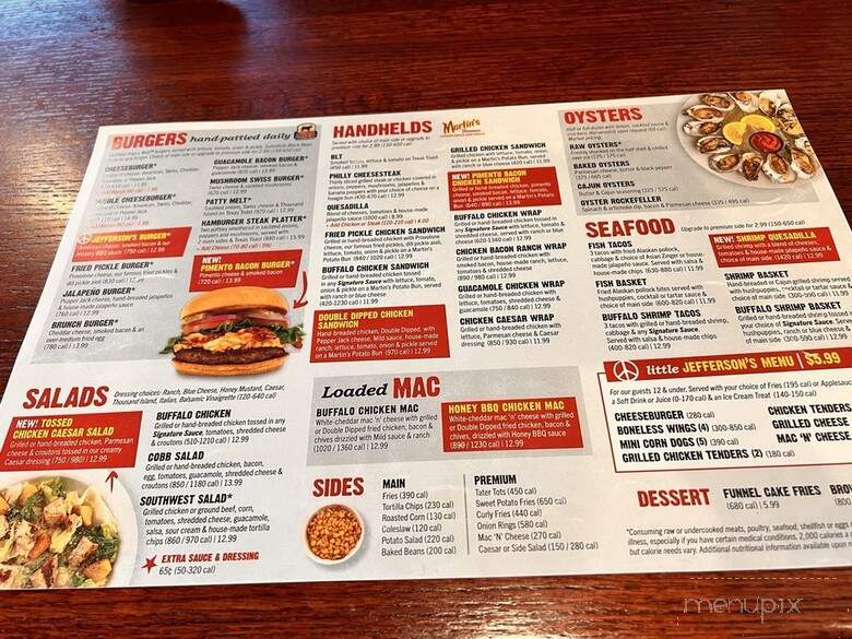 Jefferson's - Owens Cross Roads, AL menu_pic