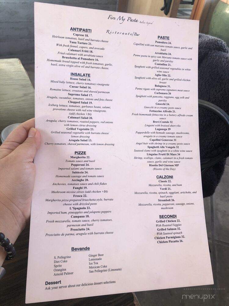 Fire My Pasta - Culver City, CA menu_pic