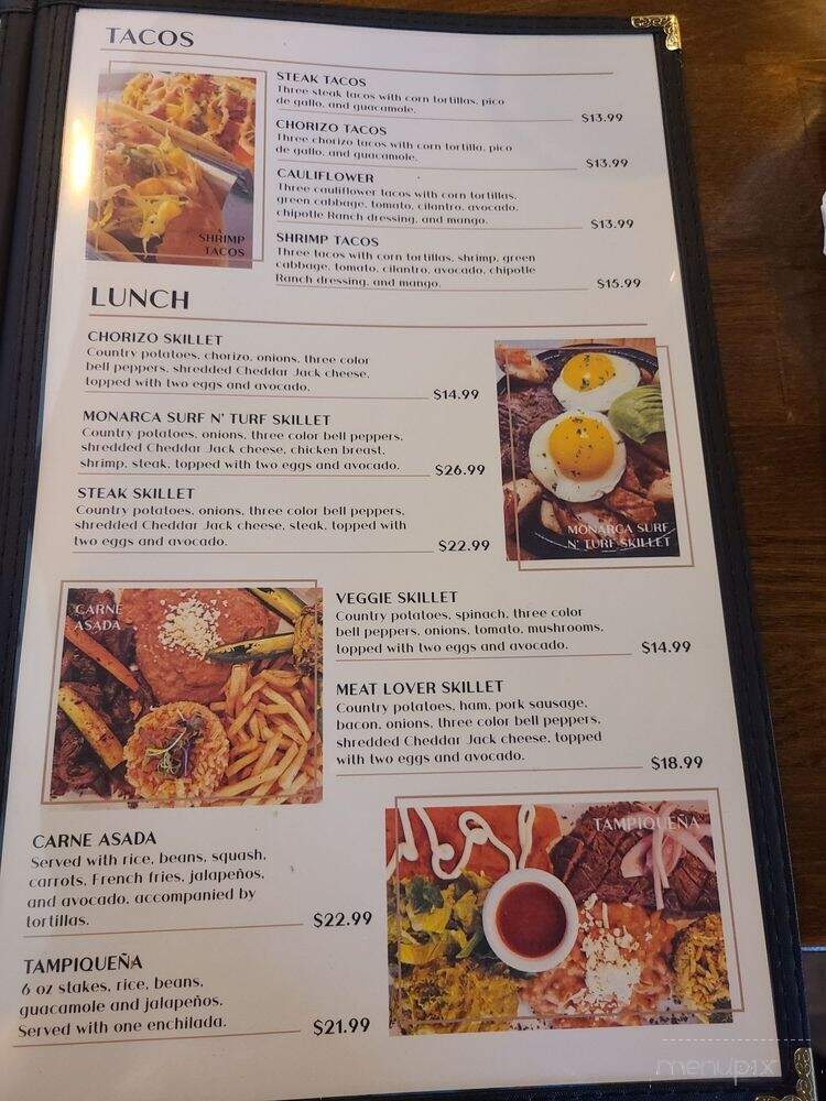 Monarca Resturant - Paso Robles, CA menu_pic