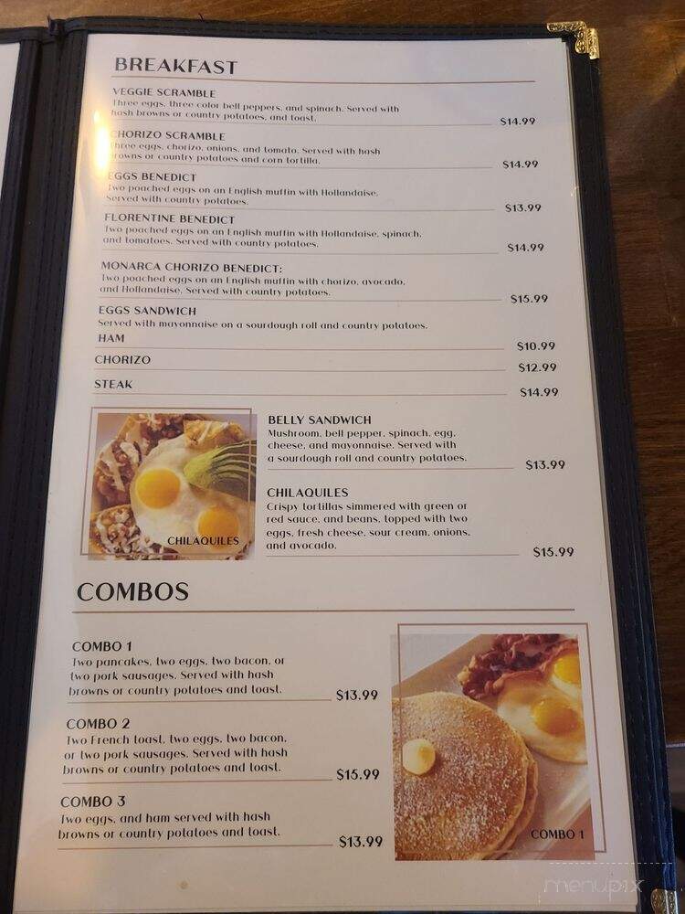 Monarca Resturant - Paso Robles, CA menu_pic