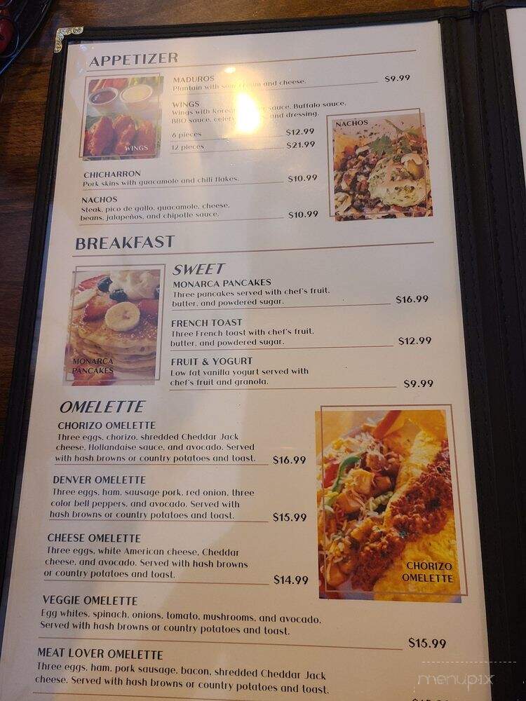 Monarca Resturant - Paso Robles, CA menu_pic