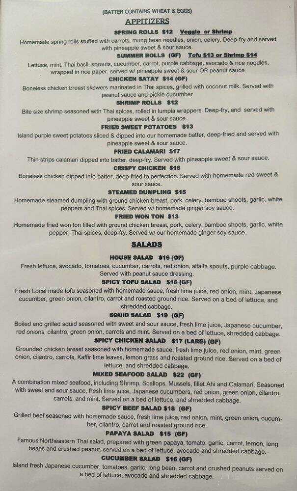 Nim's Chiang Mai Thai Cuisine - Hilo, HI menu_pic