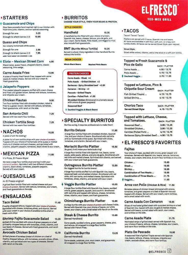 El Fresco - Alexandria, VA menu_pic