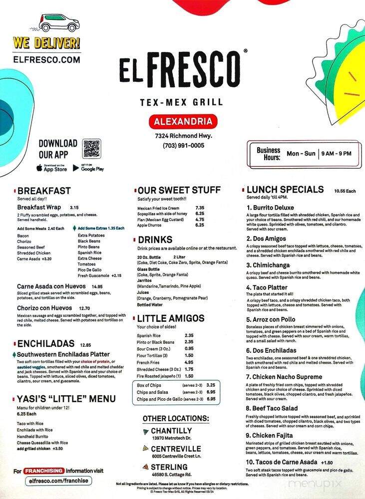 El Fresco - Alexandria, VA menu_pic