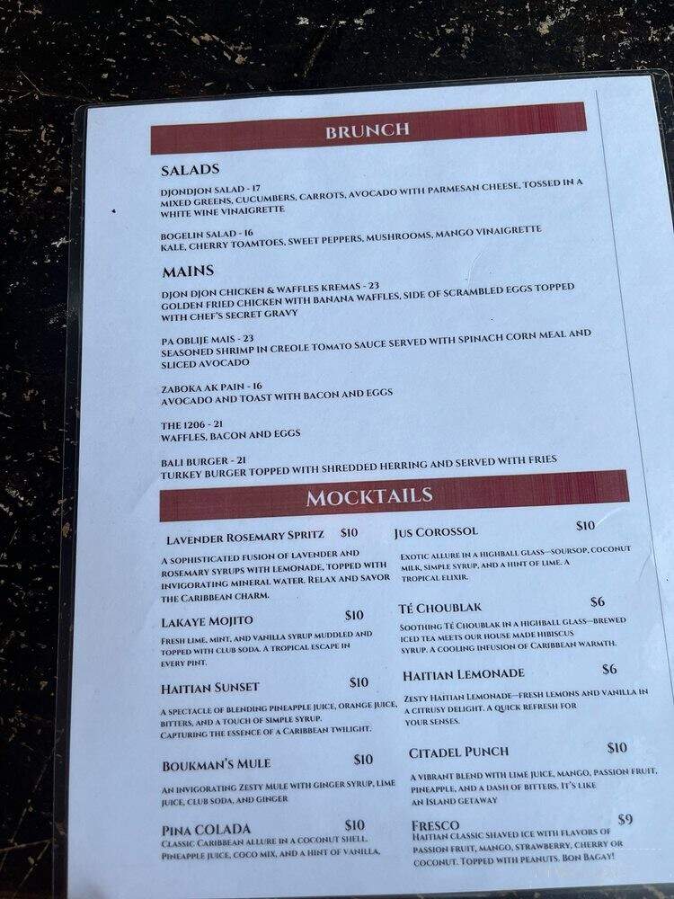 Djon Djon - New York, NY menu_pic