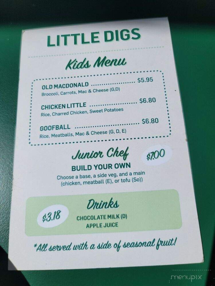 Dig - Bethesda, MD menu_pic