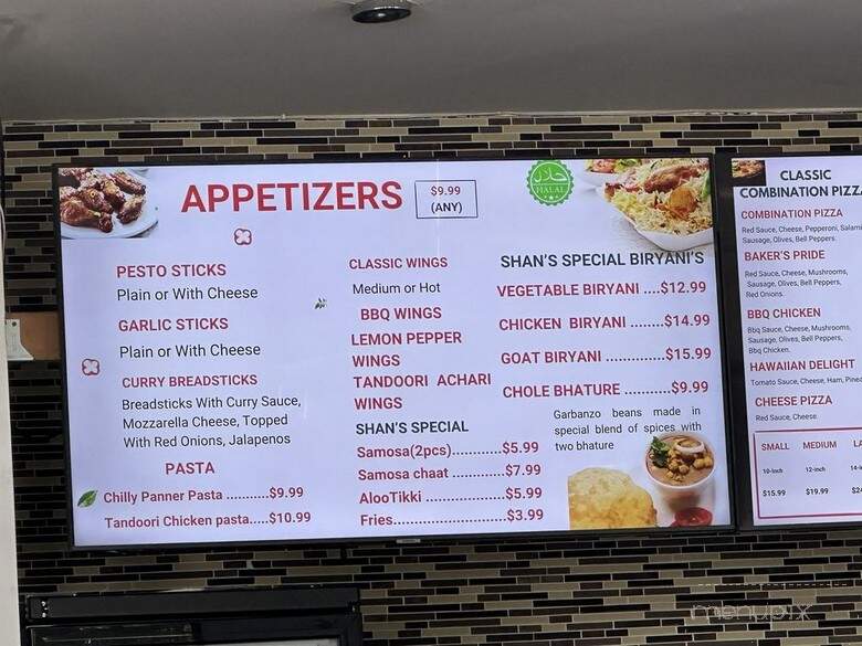 Shan Tandoori Pizza - Milpitas, CA menu_pic