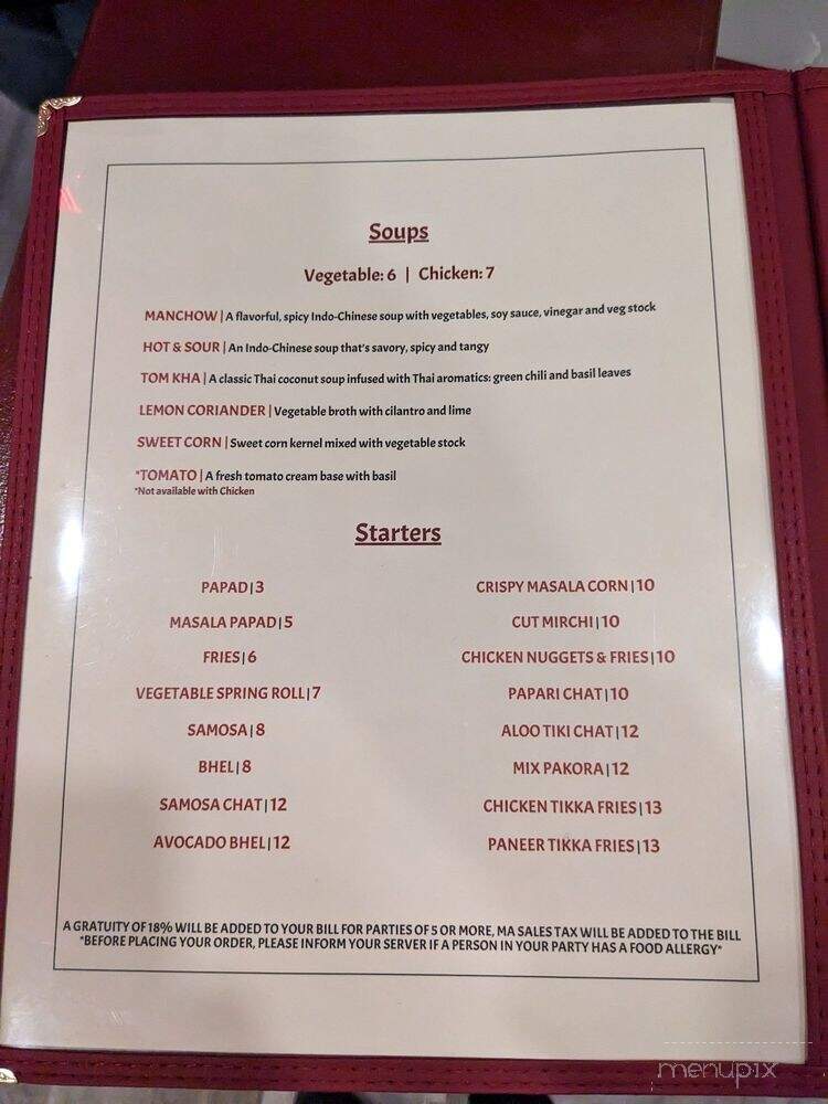 Saffron - Marlborough, MA menu_pic