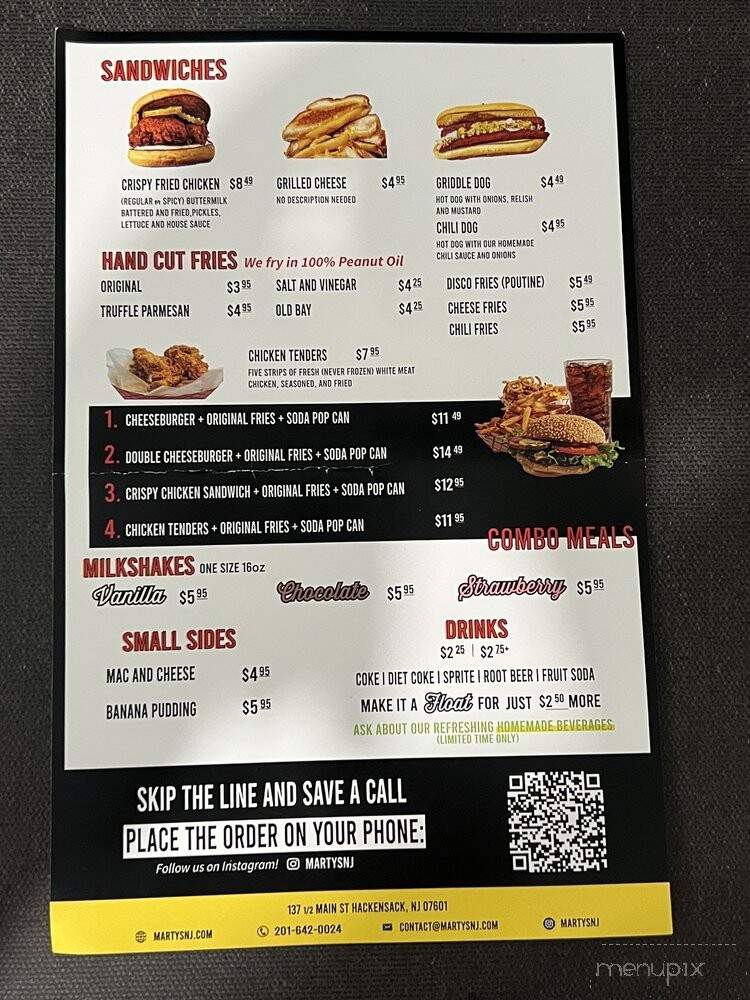 Marty's - Hackensack, NJ menu_pic