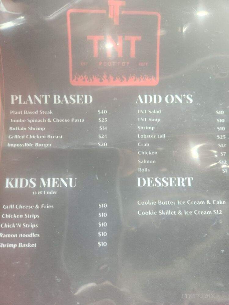 TNT Rooftop Restaurant - Chicago, IL menu_pic