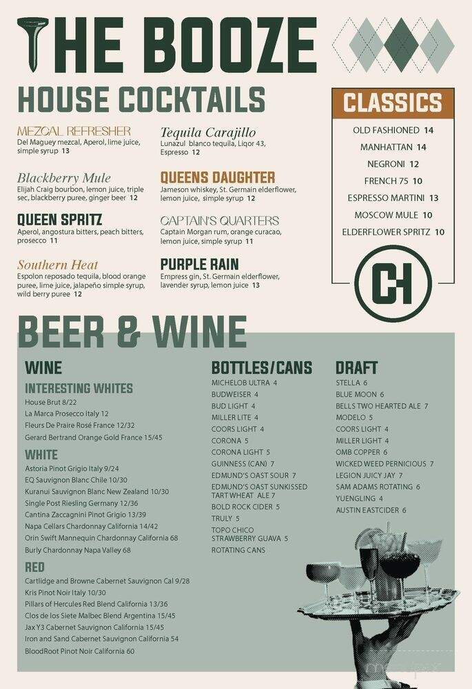 The Club House Bites and Booze - Charlotte, NC menu_pic
