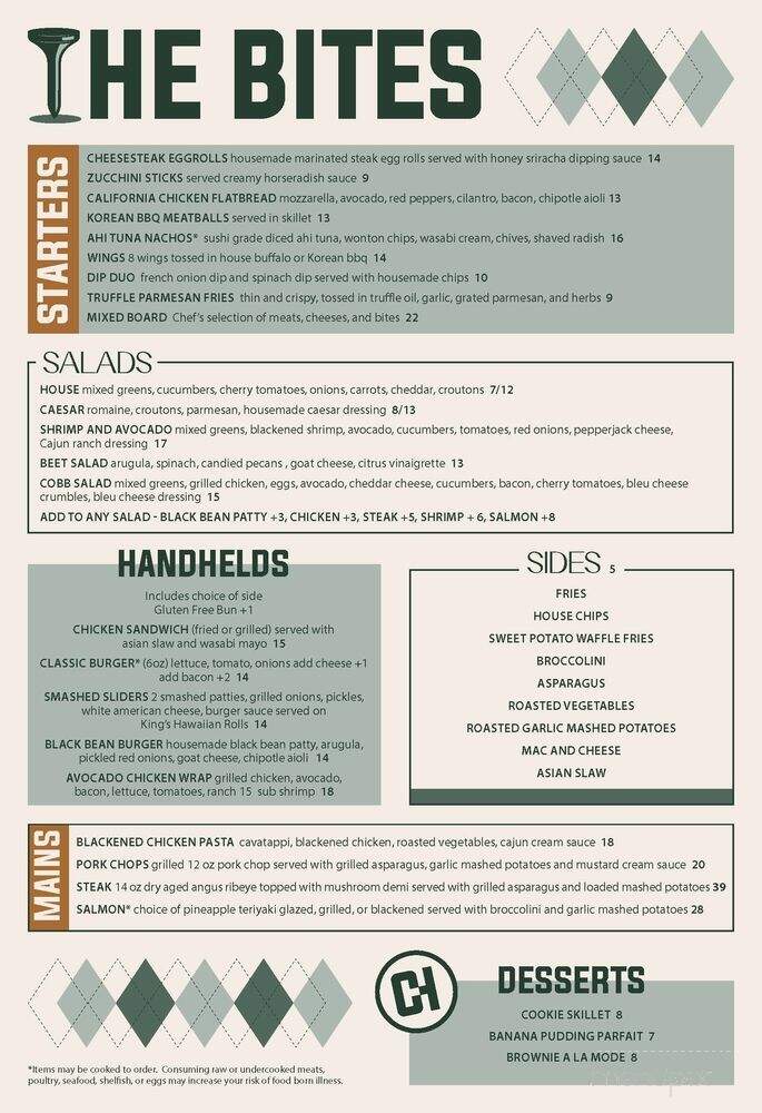 The Club House Bites and Booze - Charlotte, NC menu_pic