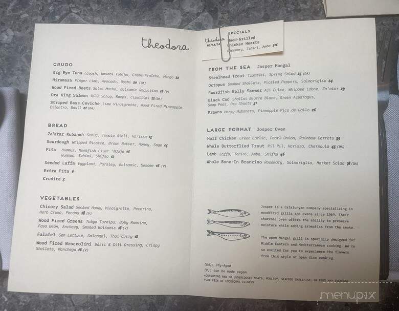 Theodora - Brooklyn, NY menu_pic
