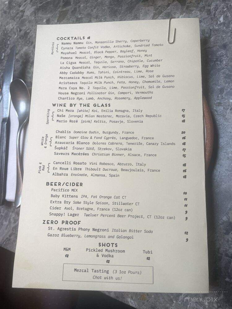 Theodora - Brooklyn, NY menu_pic