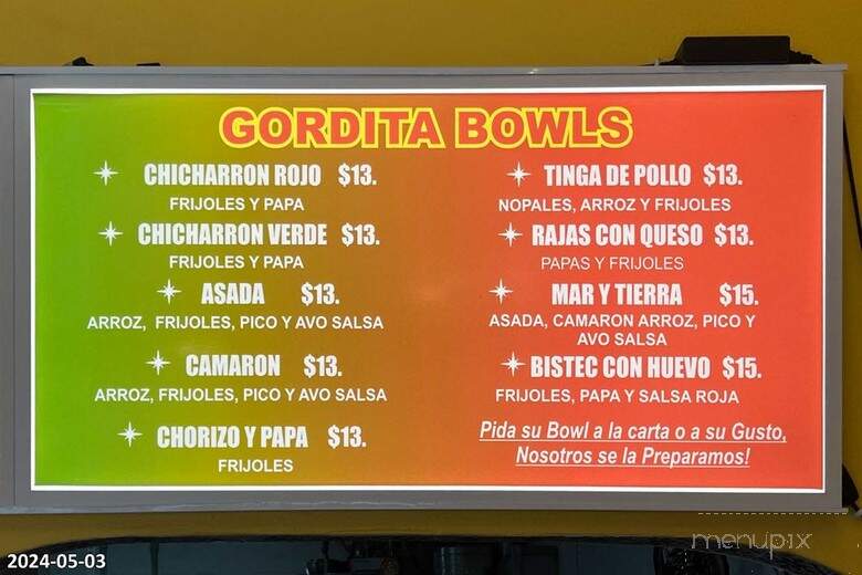 Gorditas La Baja - Norwalk, CA menu_pic