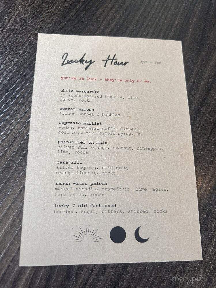 Beginner's Luck - Scottsdale, AZ menu_pic