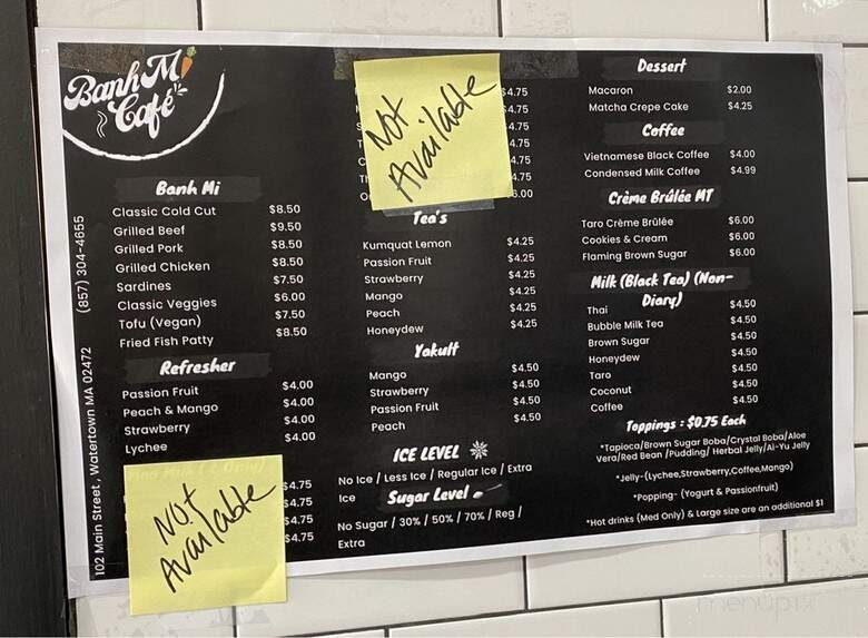 Banh Mi Cafe - Watertown, MA menu_pic