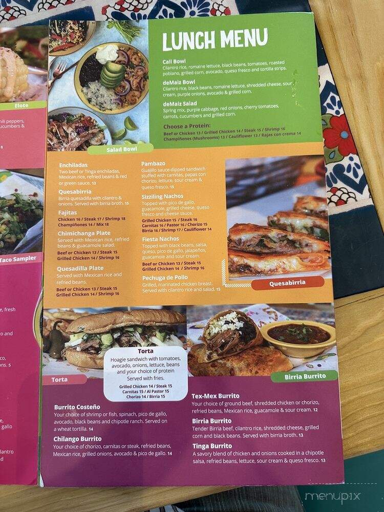 Demaiz Taco Cantina - Mobile, AL menu_pic