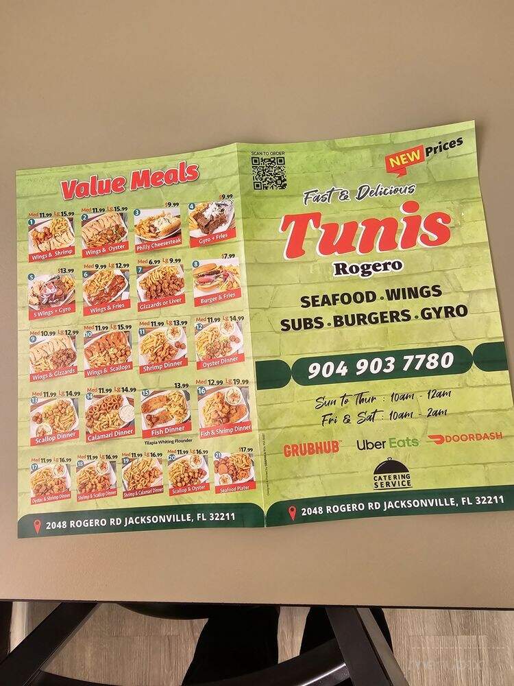Tunis - Jacksonville, FL menu_pic