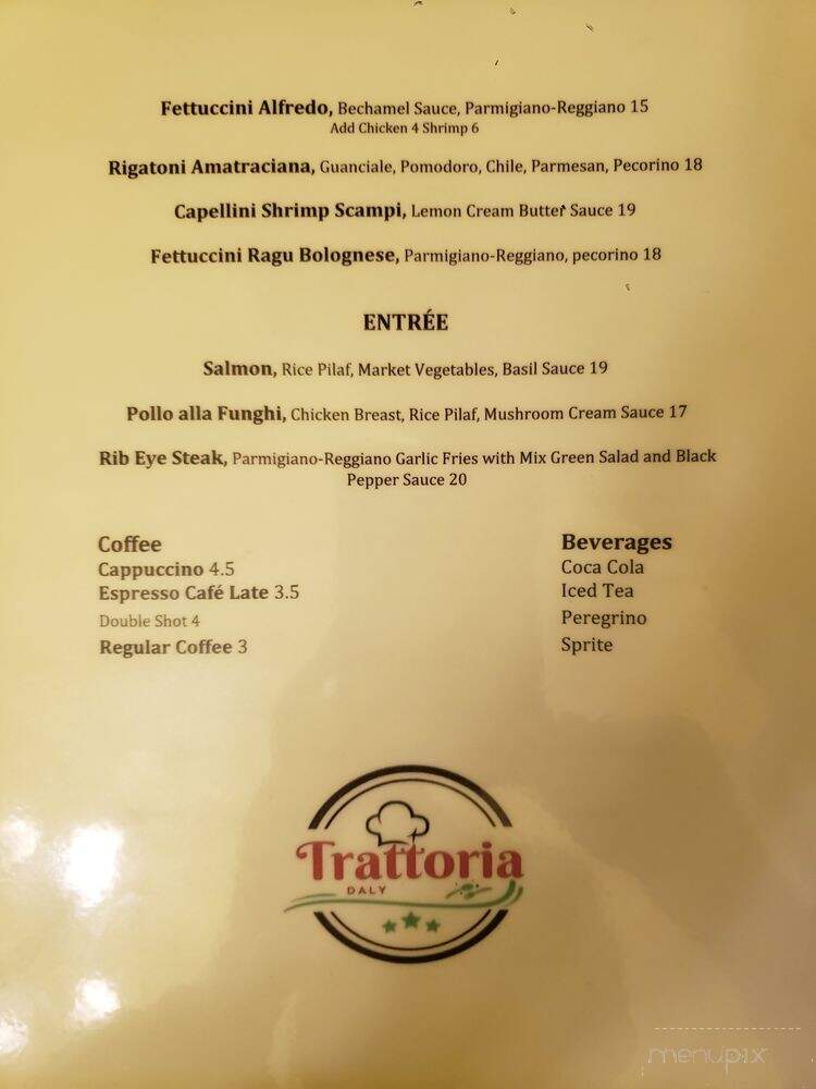 Trattoria Daly - Los Angeles, CA menu_pic