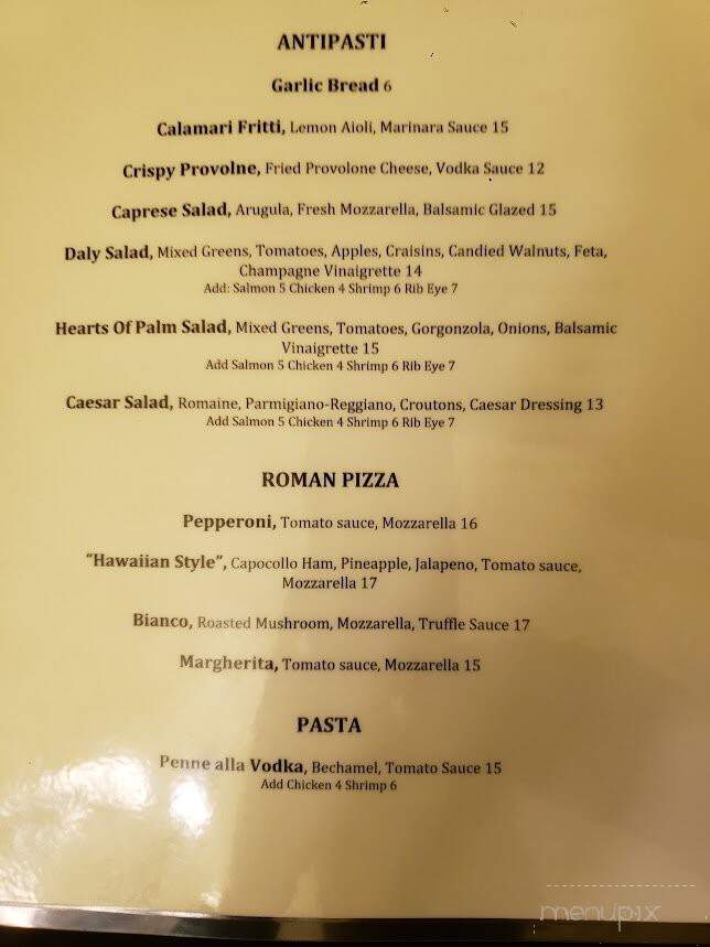 Trattoria Daly - Los Angeles, CA menu_pic