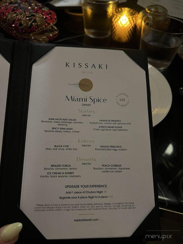 Kissaki Sushi - Miami Beach, FL menu_pic