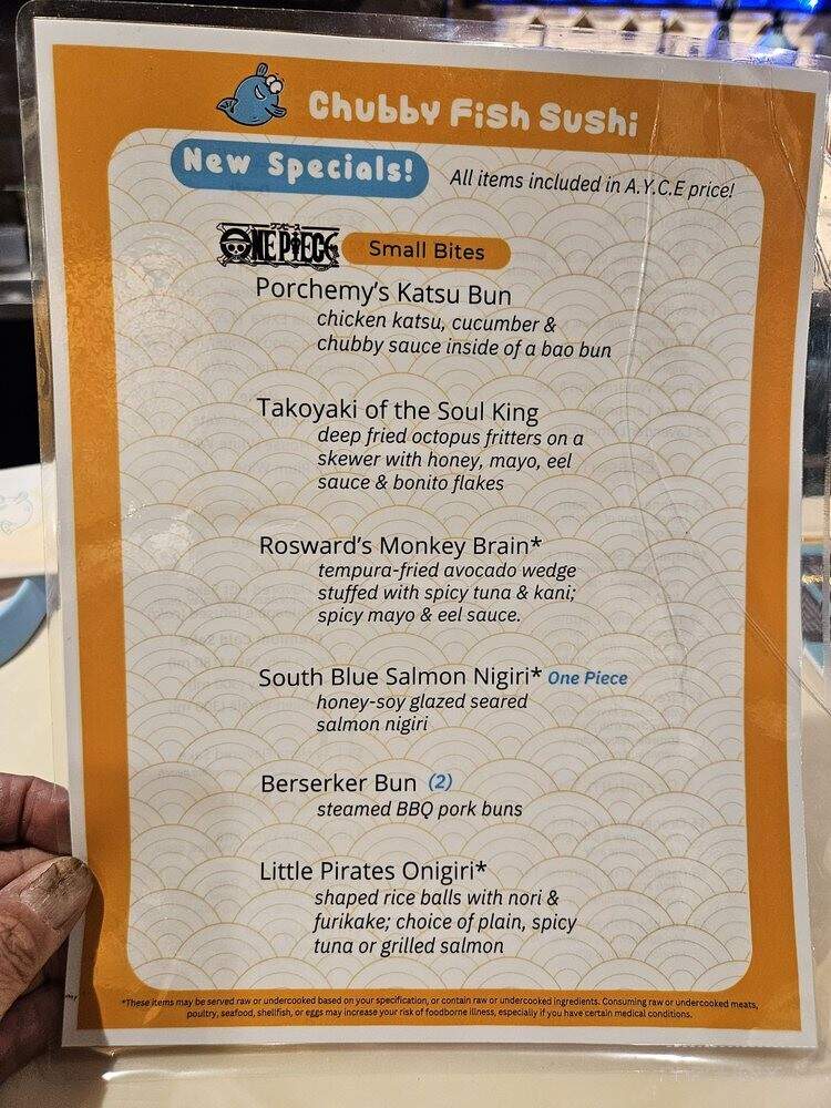 Chubby Fish Sushi - Denver, CO menu_pic
