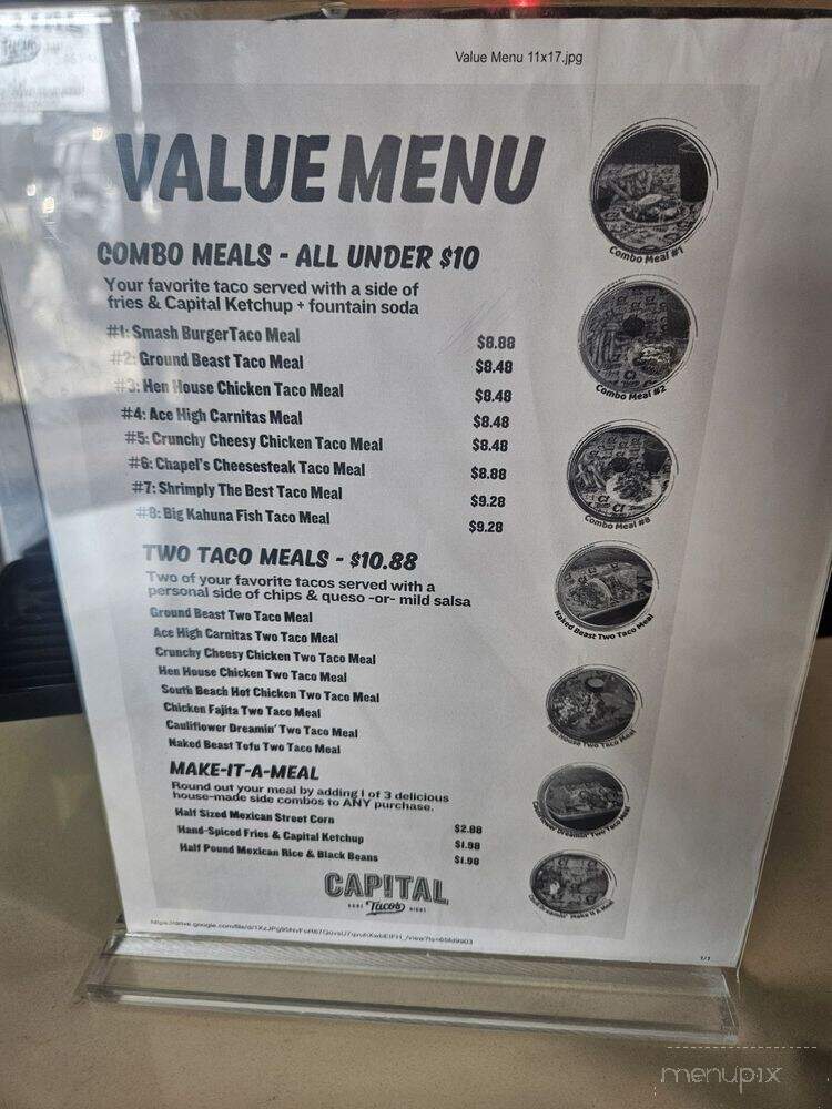 Capital Tacos - Jacksonville, FL menu_pic